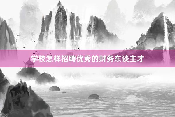 学校怎样招聘优秀的财务东谈主才